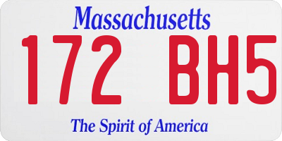 MA license plate 172BH5