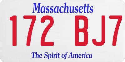 MA license plate 172BJ7