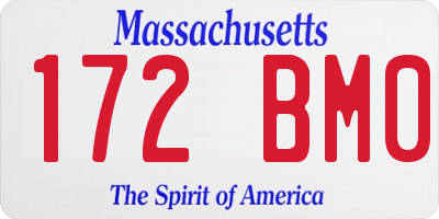MA license plate 172BM0