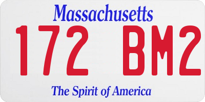 MA license plate 172BM2