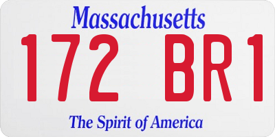 MA license plate 172BR1