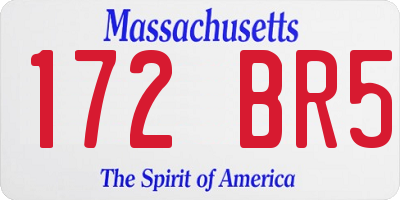 MA license plate 172BR5