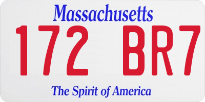 MA license plate 172BR7