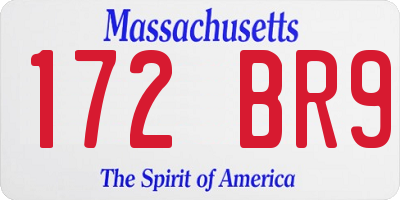 MA license plate 172BR9