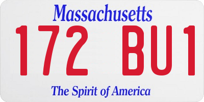 MA license plate 172BU1