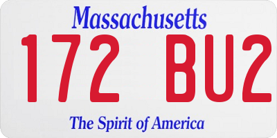 MA license plate 172BU2