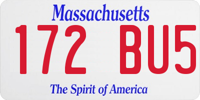 MA license plate 172BU5