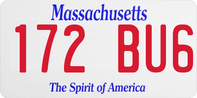 MA license plate 172BU6