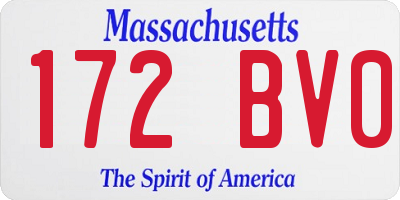 MA license plate 172BV0