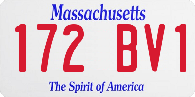 MA license plate 172BV1