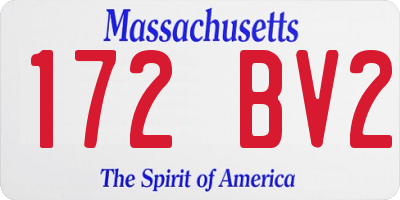 MA license plate 172BV2