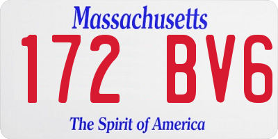 MA license plate 172BV6