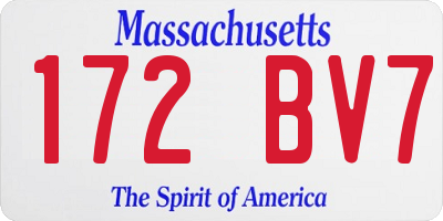 MA license plate 172BV7