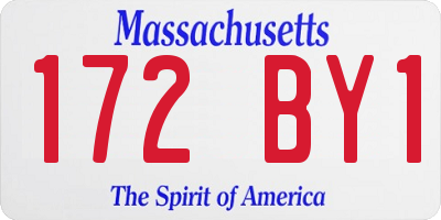 MA license plate 172BY1