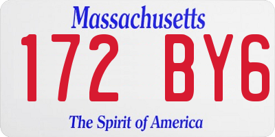 MA license plate 172BY6