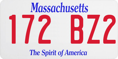 MA license plate 172BZ2