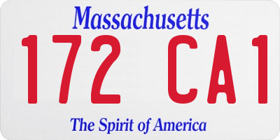 MA license plate 172CA1