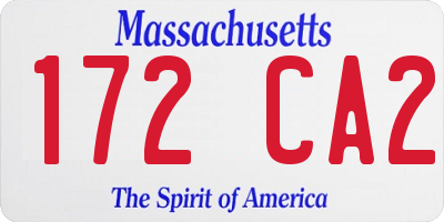 MA license plate 172CA2