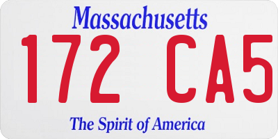 MA license plate 172CA5