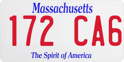 MA license plate 172CA6