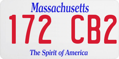 MA license plate 172CB2