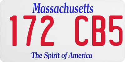 MA license plate 172CB5