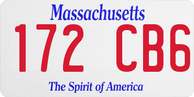 MA license plate 172CB6