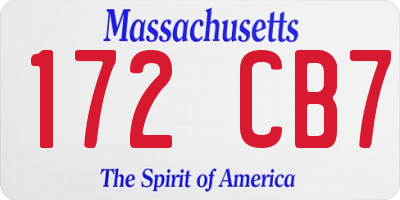 MA license plate 172CB7