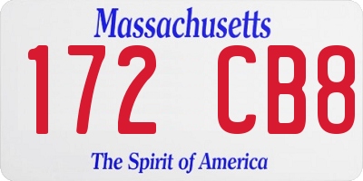 MA license plate 172CB8