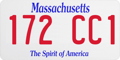 MA license plate 172CC1