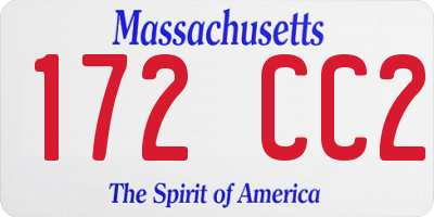 MA license plate 172CC2