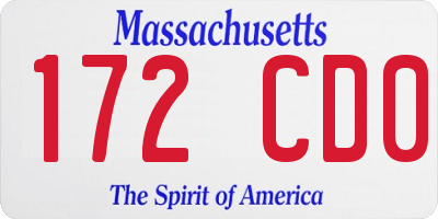 MA license plate 172CD0