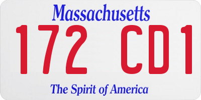 MA license plate 172CD1