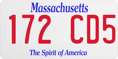 MA license plate 172CD5