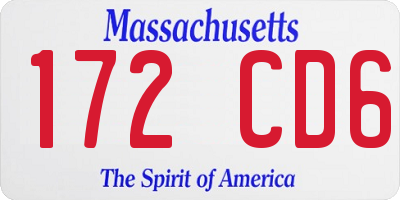 MA license plate 172CD6
