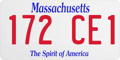 MA license plate 172CE1