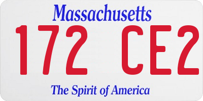MA license plate 172CE2