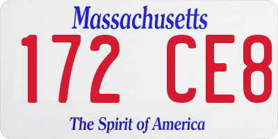 MA license plate 172CE8