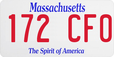 MA license plate 172CF0
