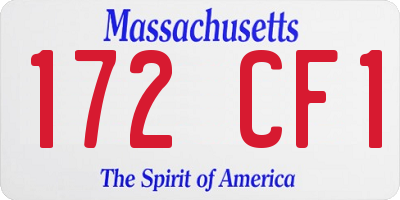 MA license plate 172CF1