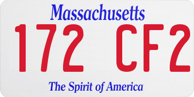 MA license plate 172CF2