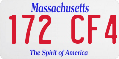 MA license plate 172CF4