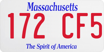 MA license plate 172CF5
