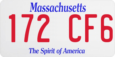 MA license plate 172CF6
