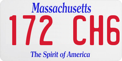 MA license plate 172CH6