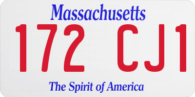 MA license plate 172CJ1