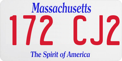 MA license plate 172CJ2