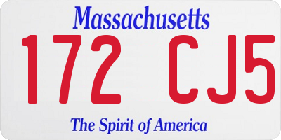 MA license plate 172CJ5