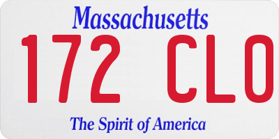 MA license plate 172CL0