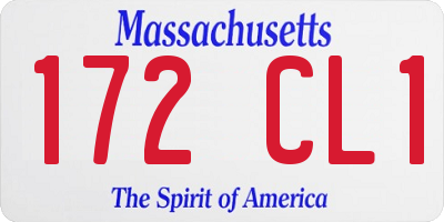MA license plate 172CL1